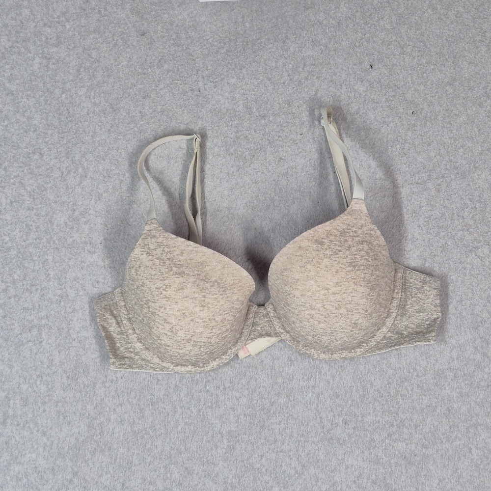 Victoria Secret PINK Women Bra 36C Gray Wear Everywhere Lightly Lined READ